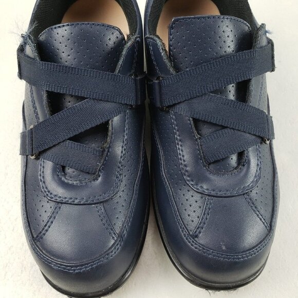 ORTHOFEET Alexandria Leather Comfort Shoes Blue Womens 6 W Wide Casual Loafers - Picture 7 of 11